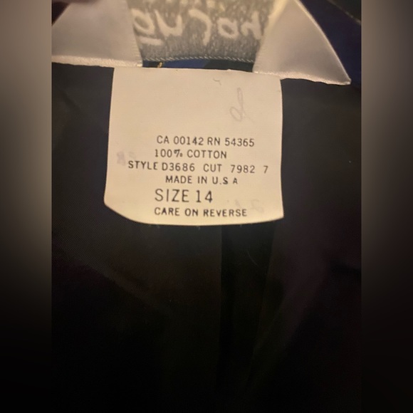 TAN JAY Women’s Velvet Textured Blue/Green Floral Blazer- 14 - Picture 8 of 8